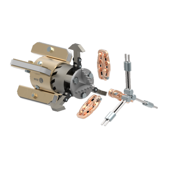 Turbo Jet tete à chaines 1" monté pour diam : 150 avec jeux de chainons diam : 150/200/250mm dans un coffre et instructions de service